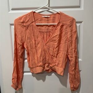 Women's Peach Wrap Top